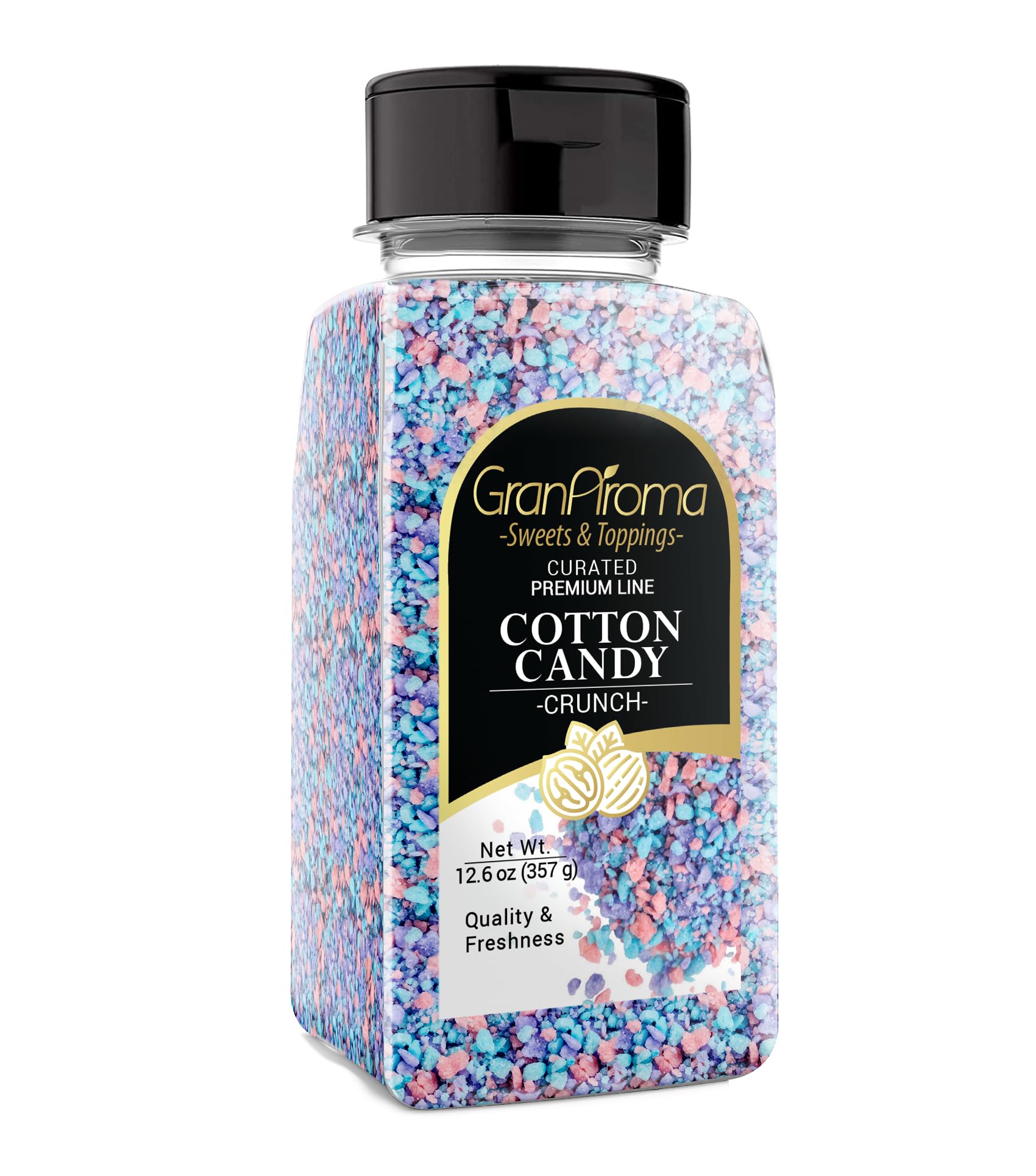 GranAroma Cotton Candy Crunch - 12.6 oz Dessert Topping for Ice Cream, Cupcakes, Cakes & More | Sweet Treats for Parties, Baking & Dessert Decorations