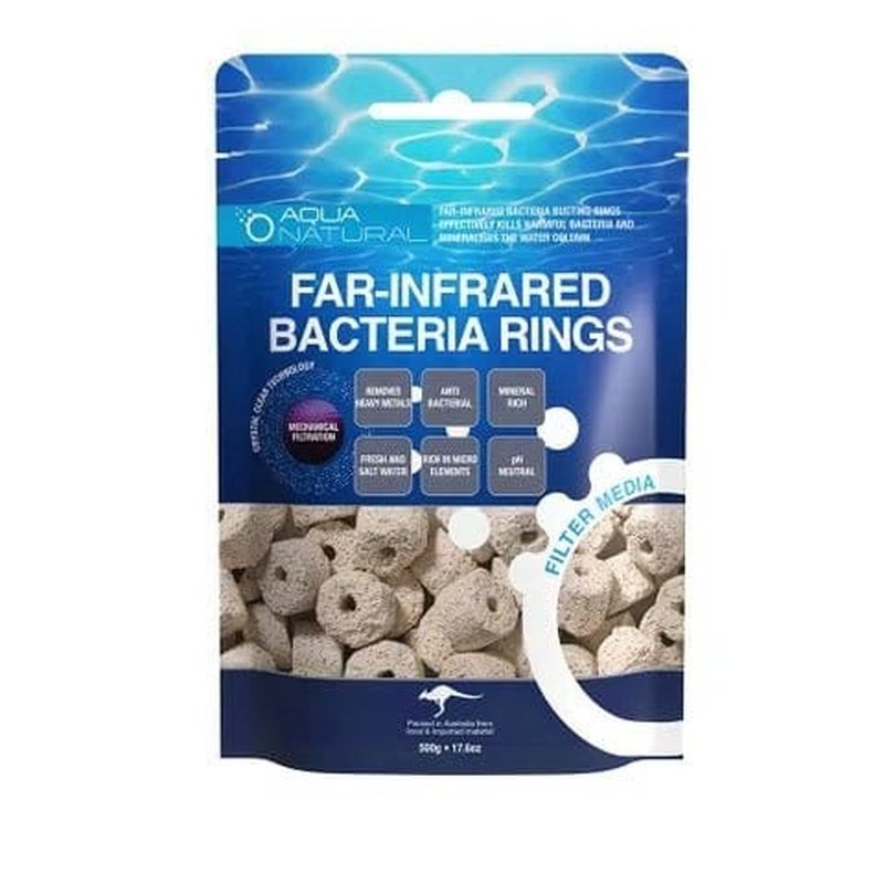 Aqua Natural Far Infrared Bacteria Rings 500g - Water Purification for Aquariums, Ponds & Hydroponics | Improves Water Quality & Fish Health