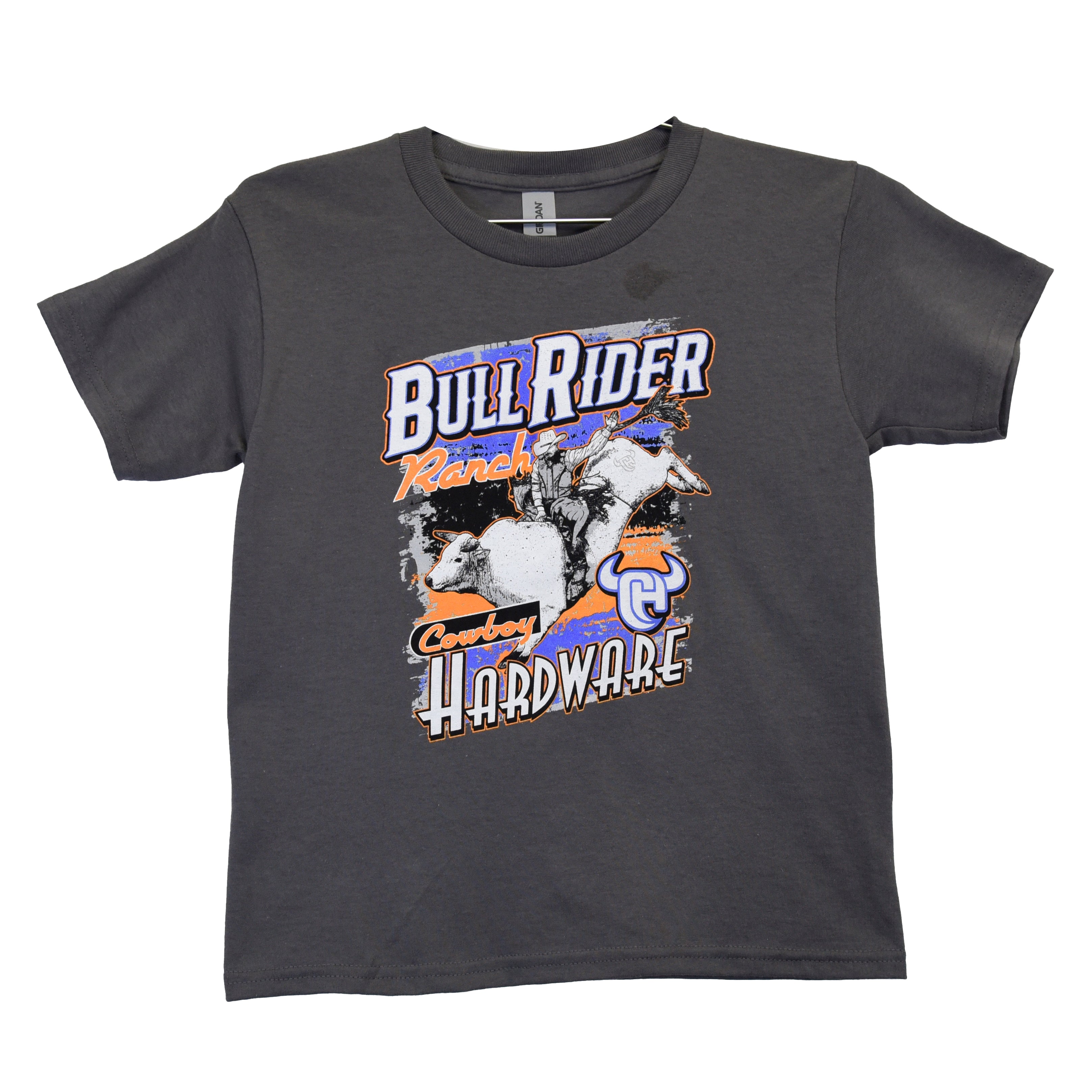Youth Boys Bull Rider Ranch Graphic Short Sleeve T-Shirt - Western Rodeo Theme Cotton Tee for Cowboy Fans - Perfect for Ranch Work, Rodeo Events & Casual Wear
