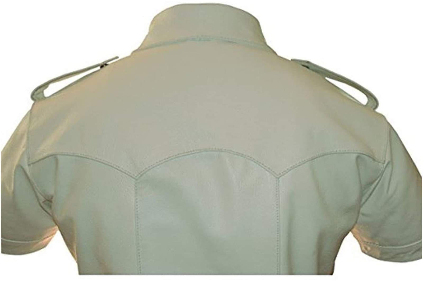Genuine Cow & Sheep Leather Police Uniform Shirt for Men - Premium BLUF Gay Leather Shirt - Perfect for Cosplay, Pride Events & Fashion Statement