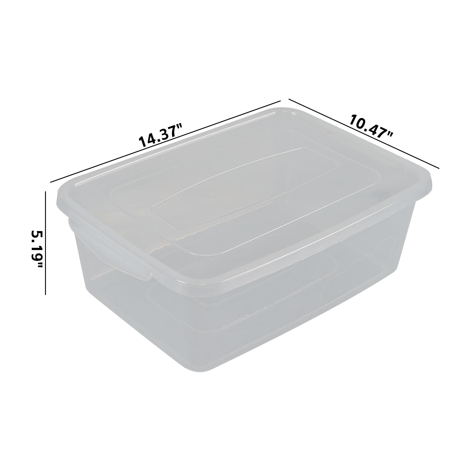 4-Pack 14L Clear Plastic Storage Bins with Secure Latching Lids - Stackable Organizer for Home, Office, and Garage Storage Solutions