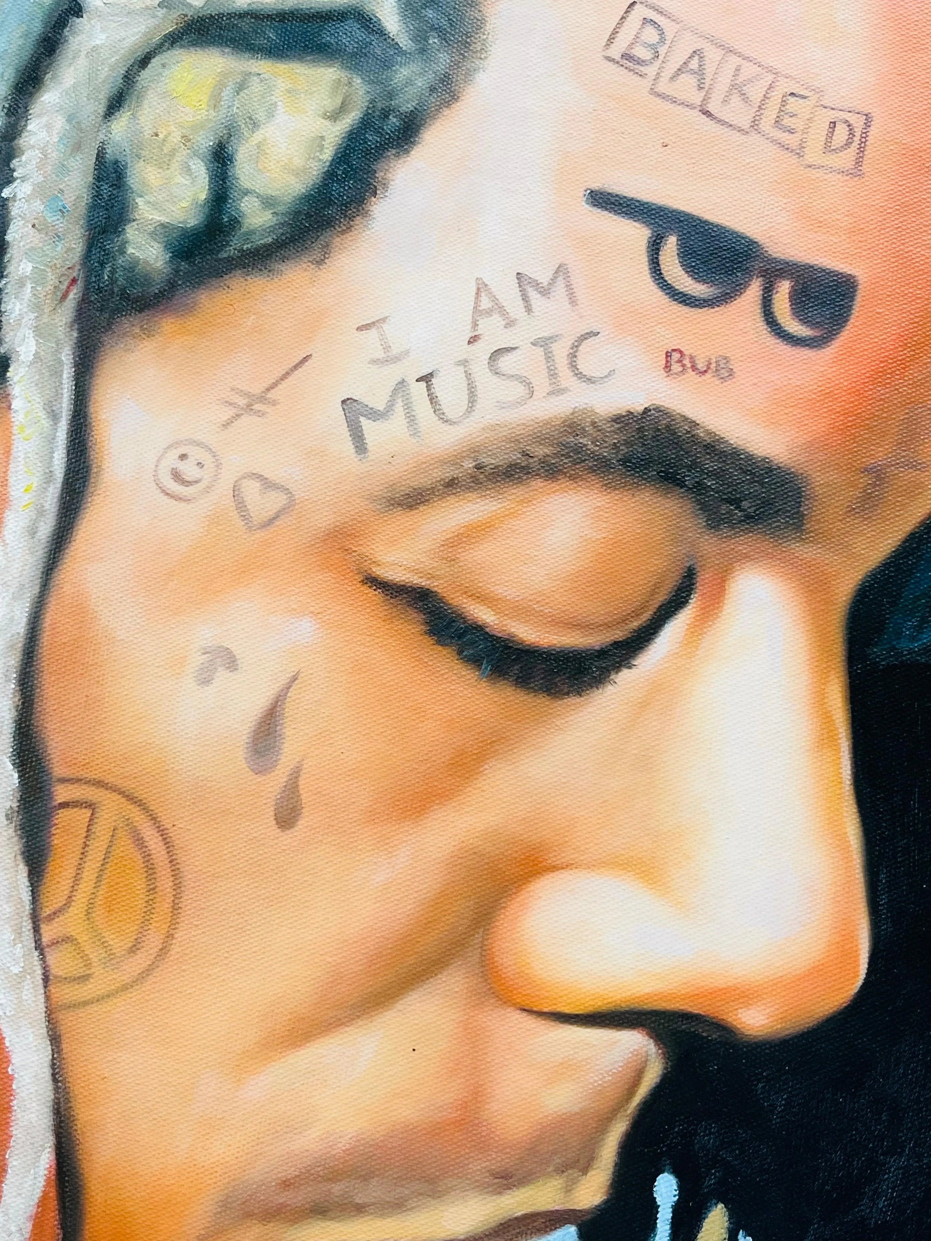 Original Lil Wayne Oil Painting - Hand Painted Canvas Artwork - Unique One of a Kind Portrait - Perfect for Home Decor, Music Studio & Fan Gift