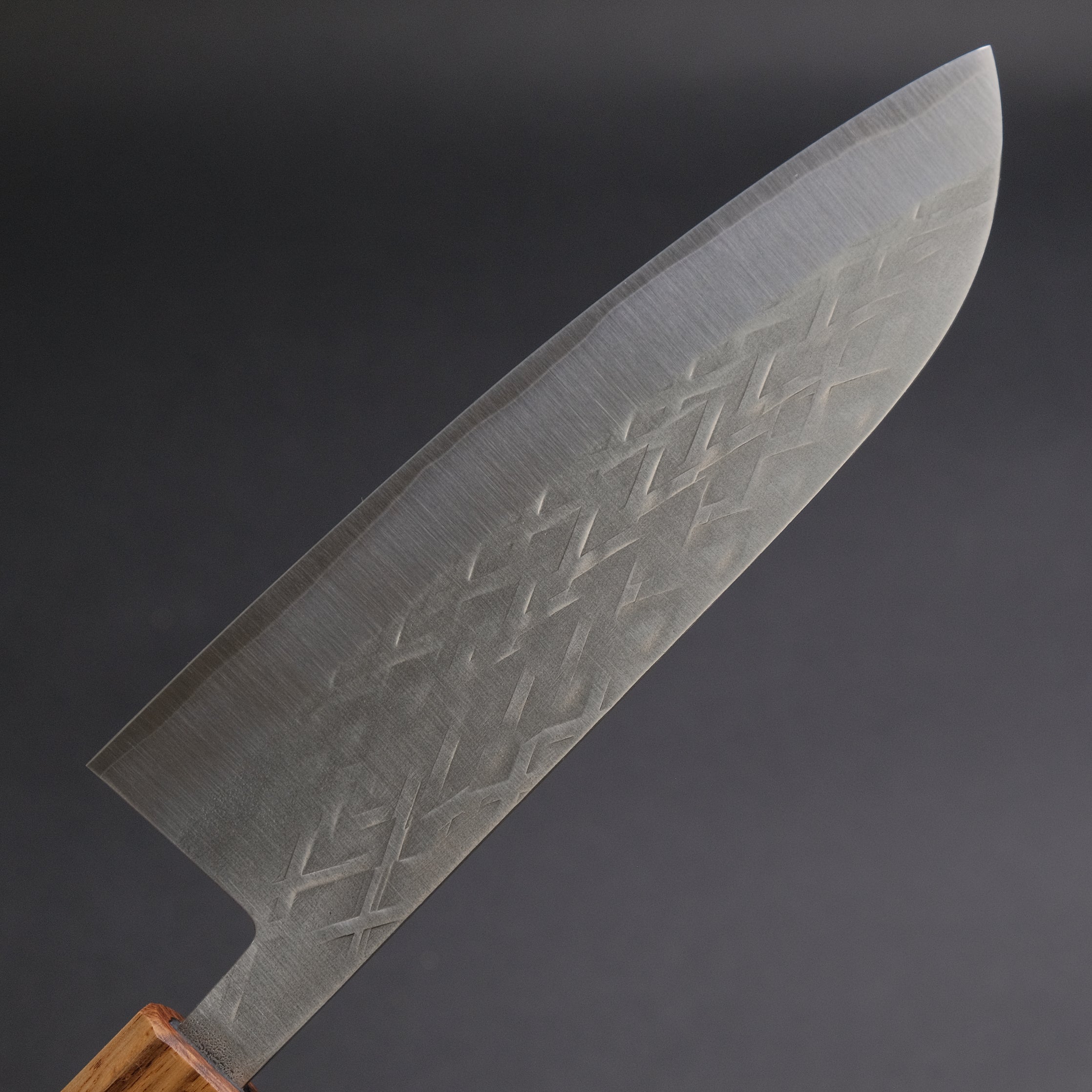 Hitohira TD SLD Tsuchime Santoku Knife 165mm - Japanese High Carbon Steel Blade with Lacquered Oak Handle - Perfect for Slicing, Dicing & Precision Cooking