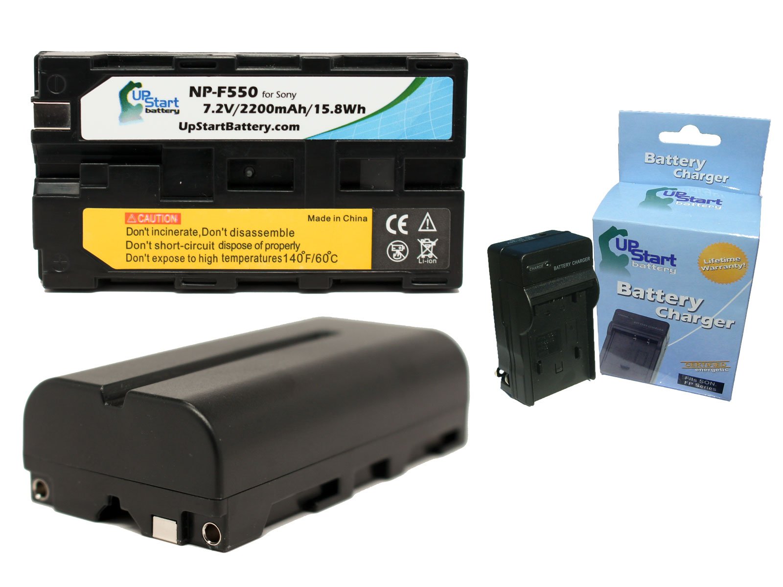 2 Pack Replacement Battery & Charger for Yongnuo YN160 LED Video Light - 2200mAh 7.2V Li-ion Battery Compatible with Yongnuo YN160 - Perfect for Photography, Videography, and Studio Lighting