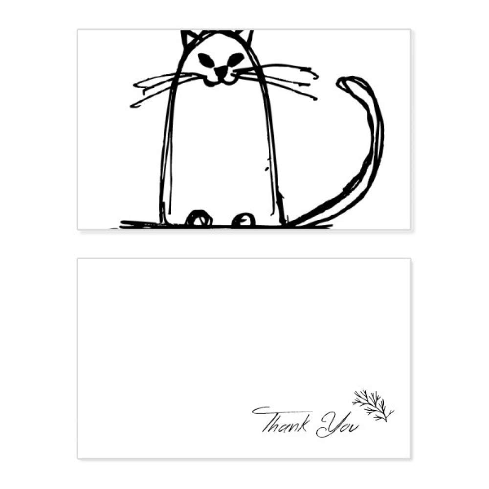 Curly Cat Smile Sitting Thank You Card - Cute Birthday Greeting Card, Wedding Appreciation Card, Blank Note Cards for All Occasions - Perfect for Birthdays, Anniversaries, Thank You Notes & Special Events