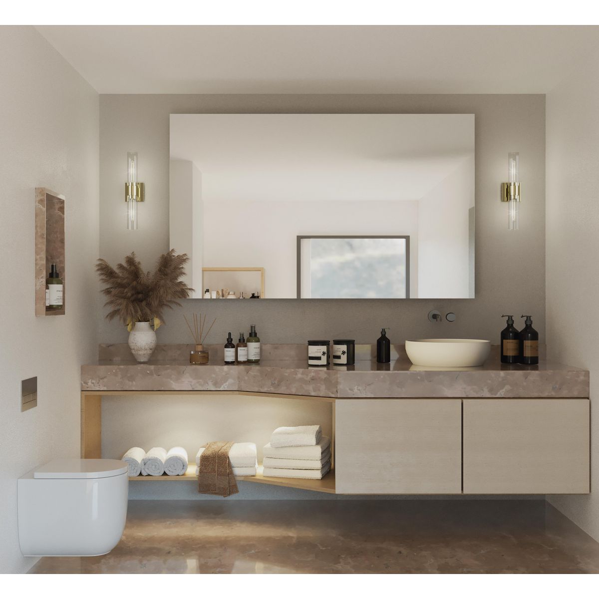 Clarion Collection 2-Light Clear Glass Bathroom Vanity Wall Sconce - Perfect for Bathroom, Powder Room, and Dressing Area Lighting