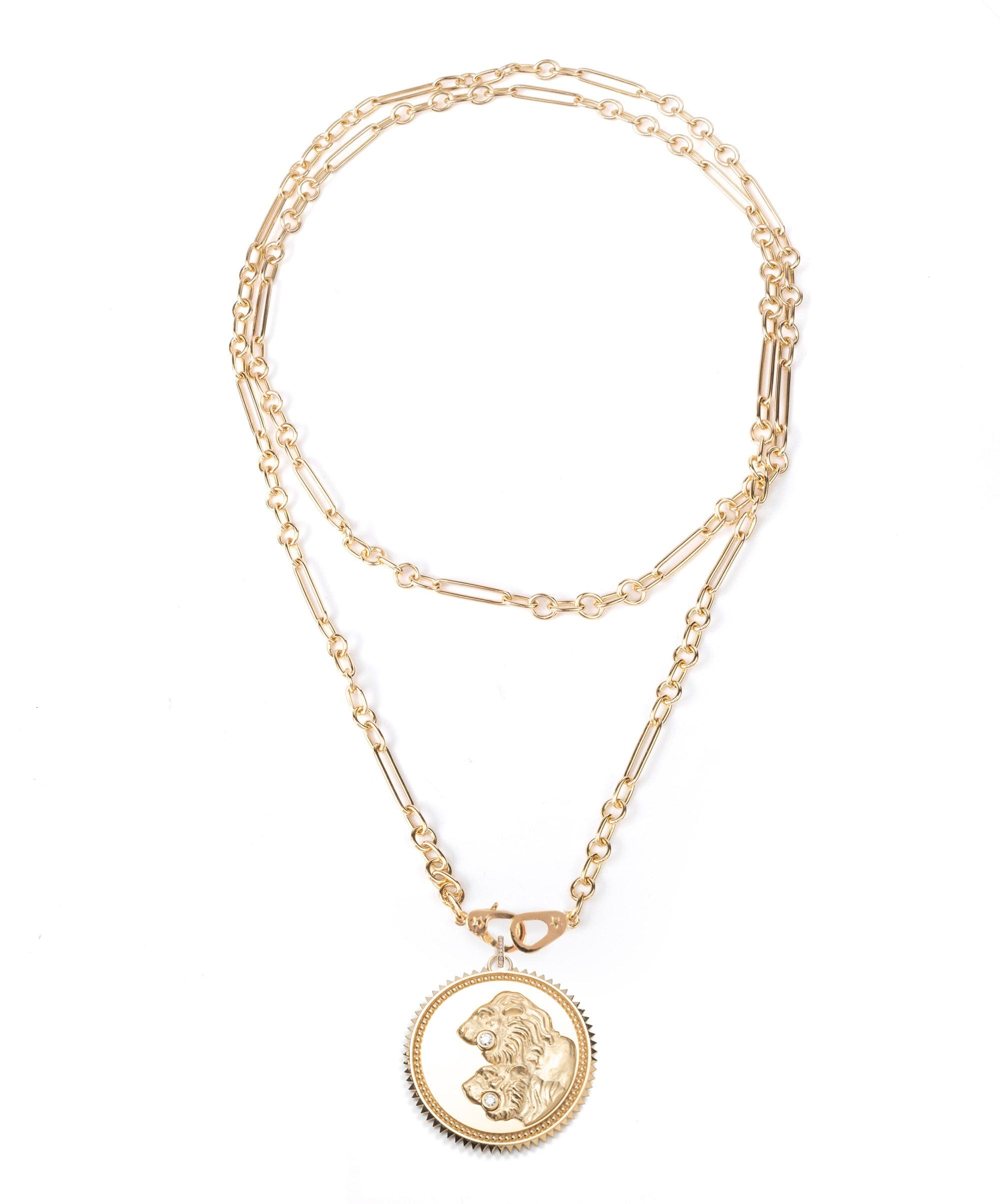 Solar & Lunar Strength Small Mixed Clip Chain Necklace - Dainty Layering Jewelry for Everyday Wear, Gift Giving & Spiritual Symbolism