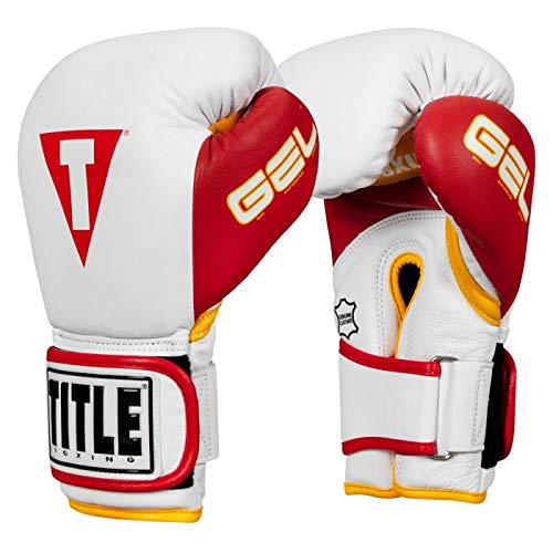 Title Boxing Gel World V2T Bag Gloves - Premium Training Gloves for Boxing & MMA - White/Red/Gold - X-Large - Perfect for Heavy Bag Workouts, Sparring & Fitness Training
