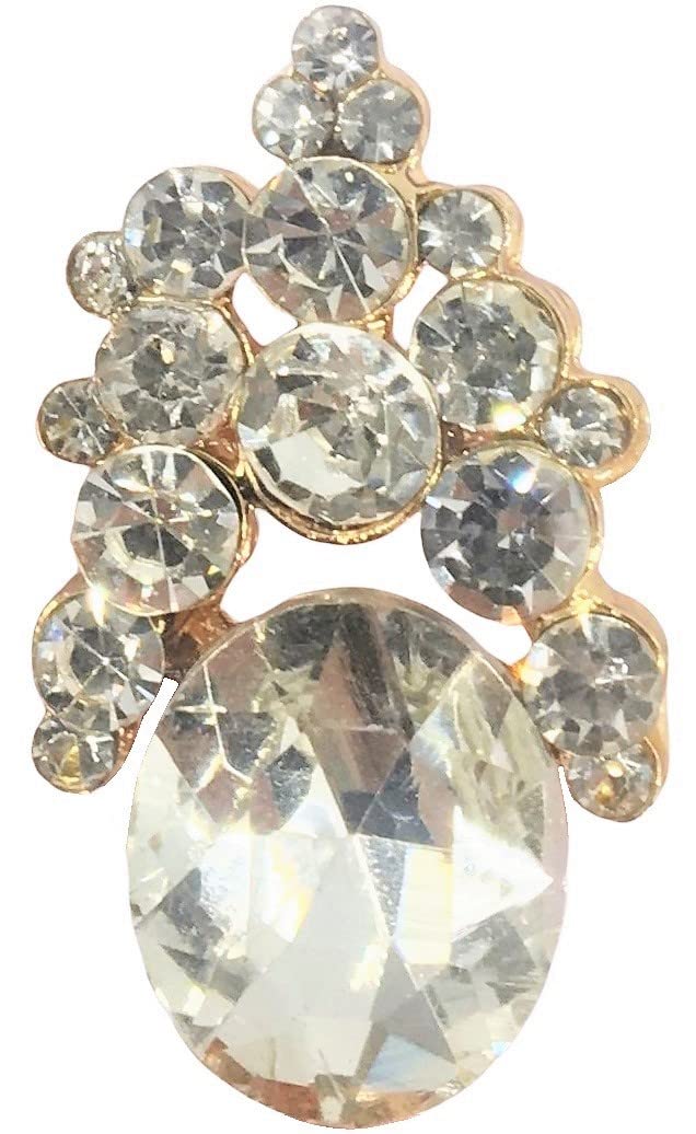 Elegant Gold Plated Oval Crystal Chandelier Stud Earrings for Women - Perfect for Parties, Weddings & Evening Events