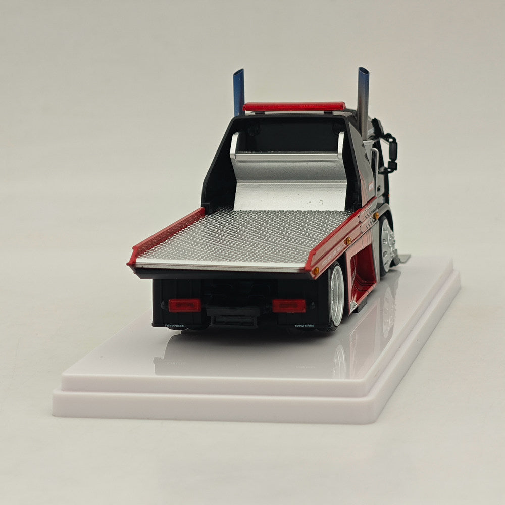 1:64 Scale SH Kamaz Spoon Sports Flatbed Tow Truck Black Diecast Model Car - Limited Edition Collectible for Display, Racing Games & Gift Giving