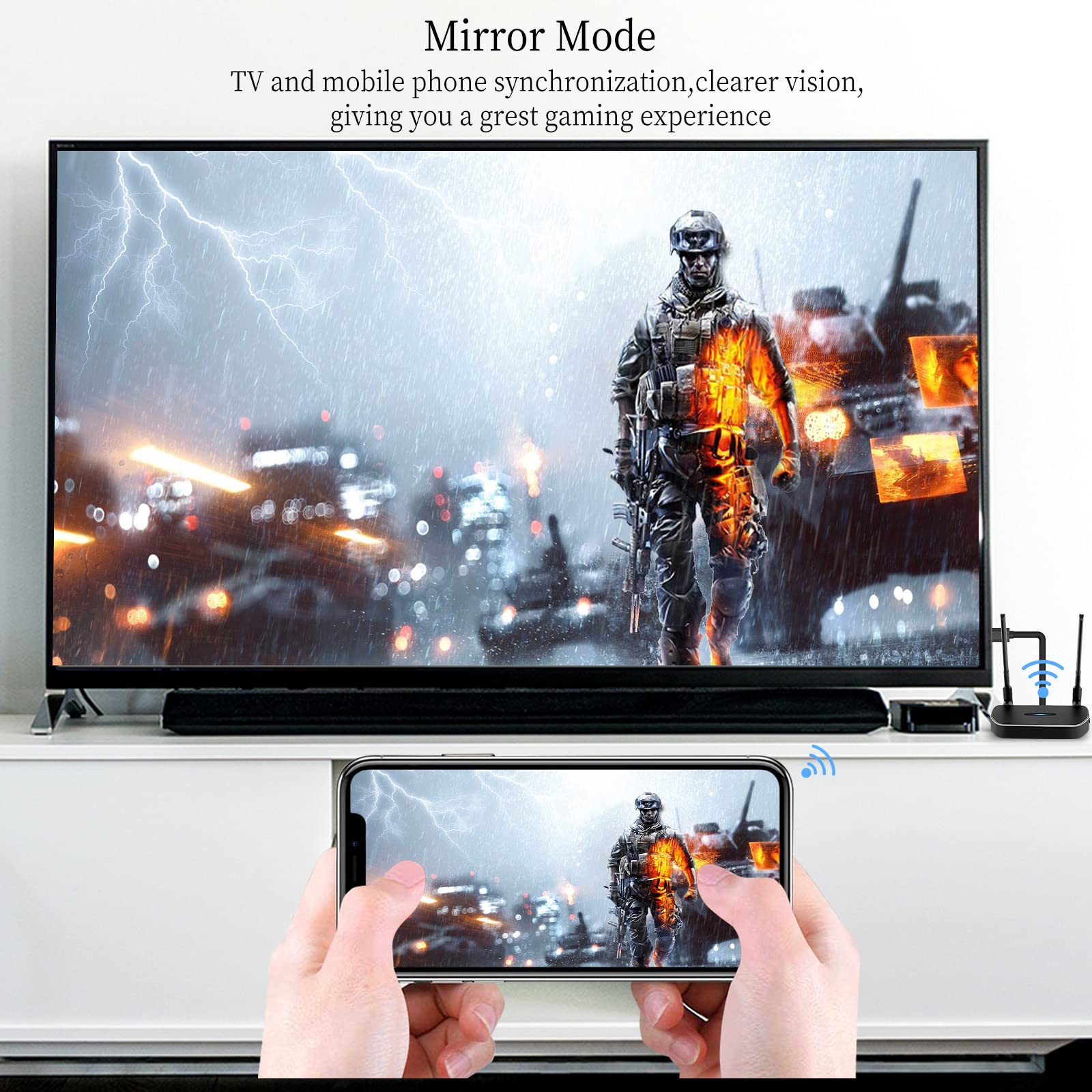 4K Wireless HDMI Transmitter & Receiver Kit - 50M Range, Dual Screen Casting, Plug & Play for PC/Laptop/TikTok to Monitor/TV - Perfect for Home Theater, Gaming & Office Presentations