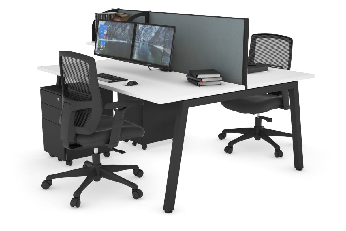 Quadro 2 Person Office Workstation Desk [1400L x 700W] - Perfect for Shared Workspaces & Collaborative Office Environments