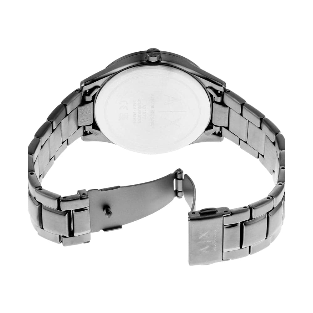 Armani Exchange AX1877 Men's Chronograph Watch - Grey Stainless Steel Strap for Business & Casual Wear | Water Resistant Fashion Watch for Men
