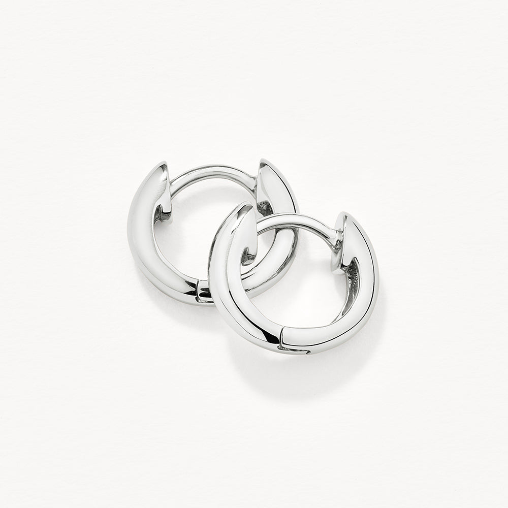 Sterling Silver Midi Huggie Hoop Earrings for Women - Minimalist Everyday Jewelry for Work & Date Night
