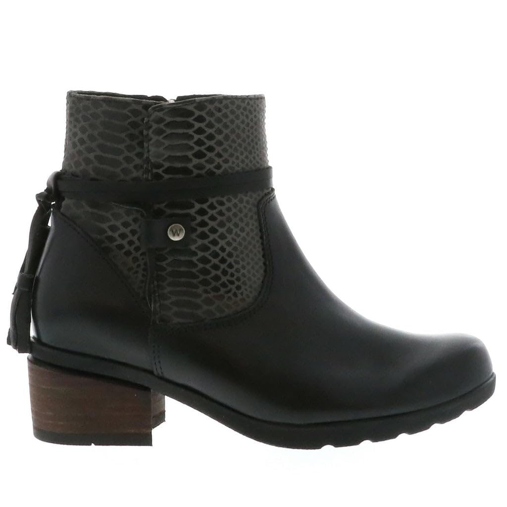 Wolky Women's Idalia Black Leather Ankle Boots Size 41 EU (10-10.5 M US) - Comfortable Walking Shoes for Work, Travel & Everyday Wear