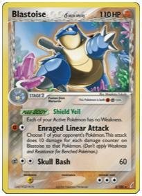 Pokemon Blastoise Delta Species (2) EX Crystal Guardians Holofoil Trading Card - Rare Collectible for Battles & Display