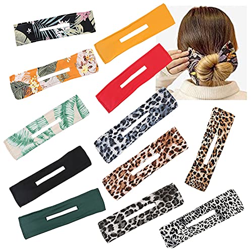 12-Pack Women's Hair Accessories Set - Headbands, Hair Bows & Wavy Headwraps with Printed Design for Women & Girls | Perfect for School, Work, Parties & Everyday Styling