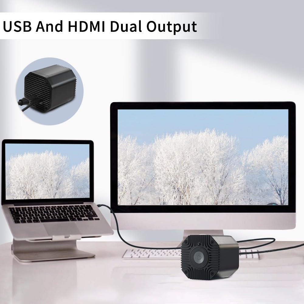 MOKOSE USB HDMI Dual Output Camera with Fast Auto Focus & 2X Digital Zoom - Ideal for Live Streaming, Online Teaching, Video Conferencing, Webinars, and Content Creation