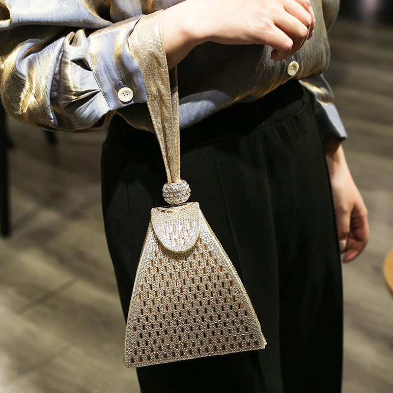 Verano Hill Crystal Pyramid Handbag for Women - Elegant Evening Clutch with Rhinestone Embellishments | Perfect for Parties, Weddings & Special Occasions