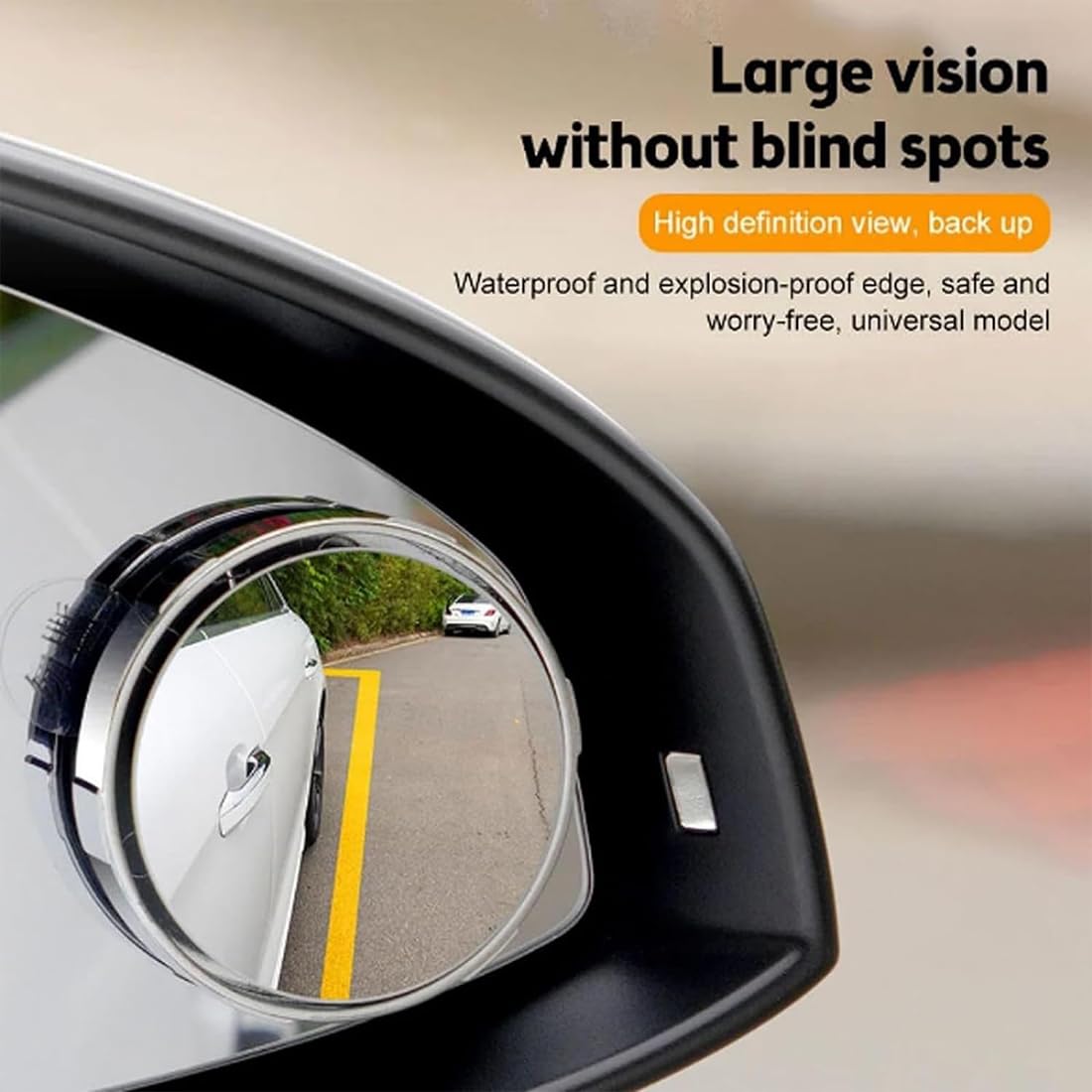2024 Upgraded Suction Cup Car Convex Blind Spot Mirror - 360° Wide Angle Rear View Side Mirror for Cars, SUVs & Trucks (2-Pack Silver) - Eliminate Blind Spots & Enhance Parking Safety
