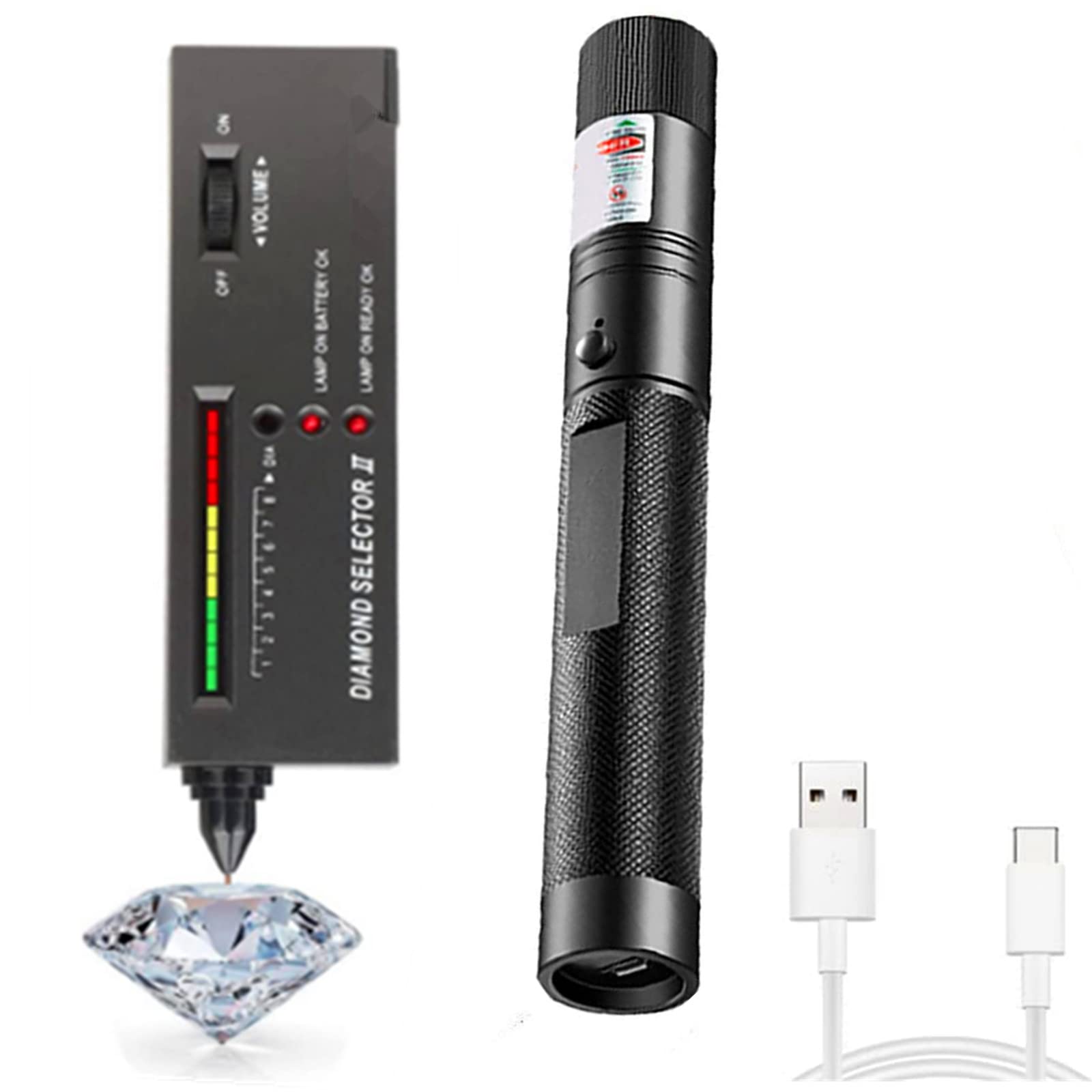 Professional Diamond Tester Pen Kit - High Accuracy Thermal Conductivity Meter for Jewelry, Novice & Expert Use (Battery Included) | Perfect for Gemstone Authentication, Pawn Shops & Jewelry Appraisals