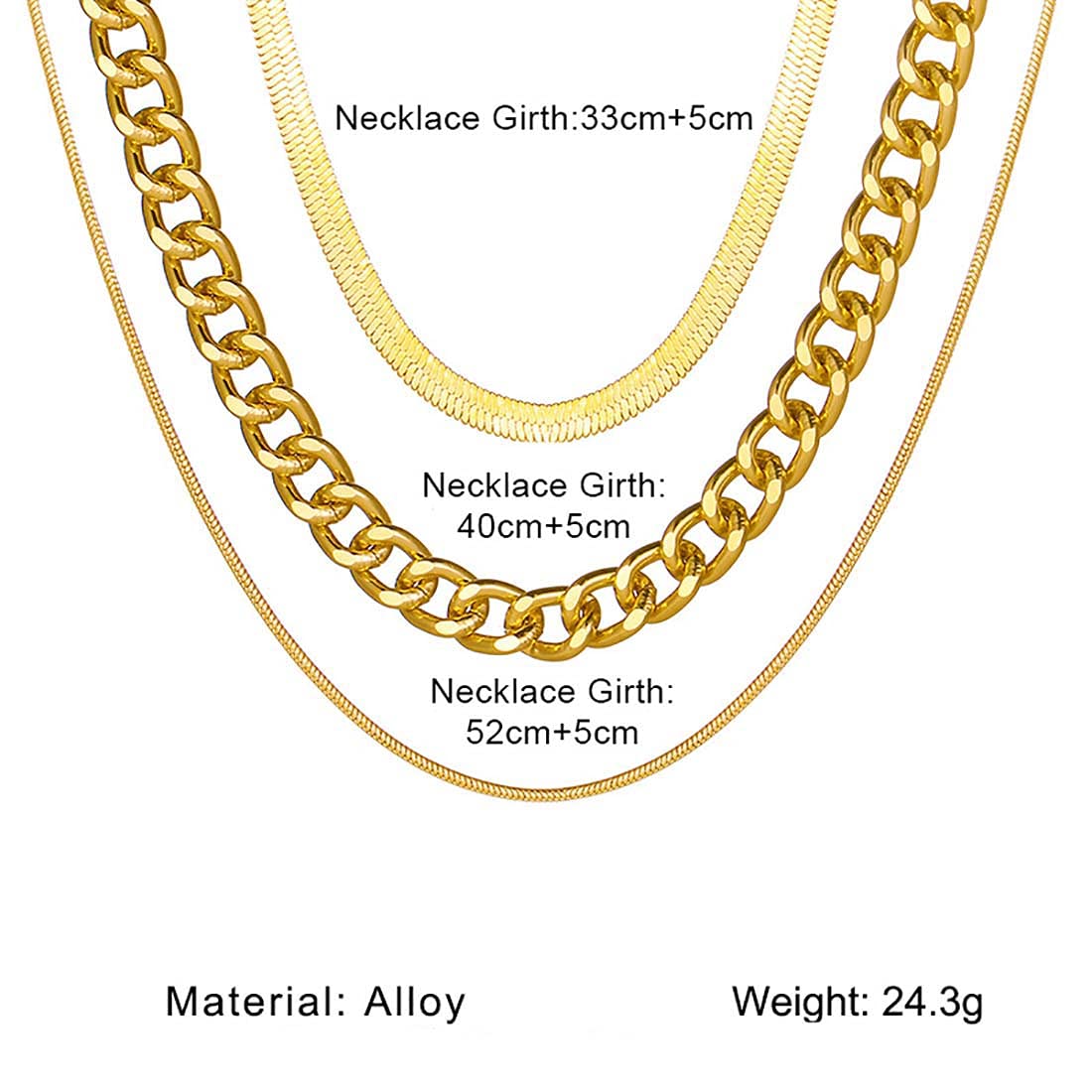 Punk Layered Snake Choker Necklace for Women - Gold Thick Chunky Twist Circle Chain Jewelry, Adjustable Gothic Necklace for Party, Halloween, Cosplay & Everyday Wear