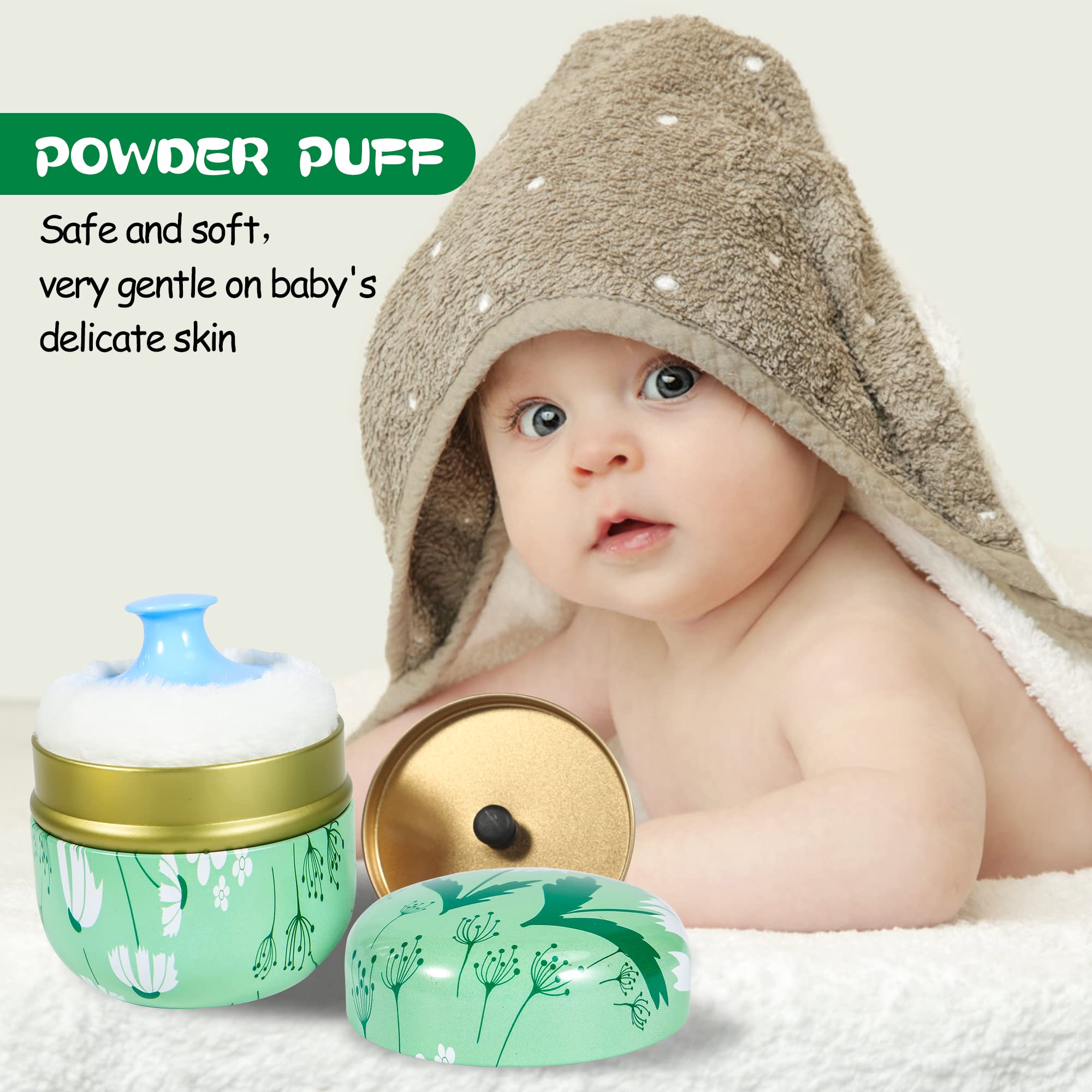 WEMEGA Travel Body Powder Case with Powder Puff - Compact Powder Container for Women & Baby Care - Perfect for Summer Breeze Scent - Ideal for Travel, Gym, and On-the-Go Touch Ups