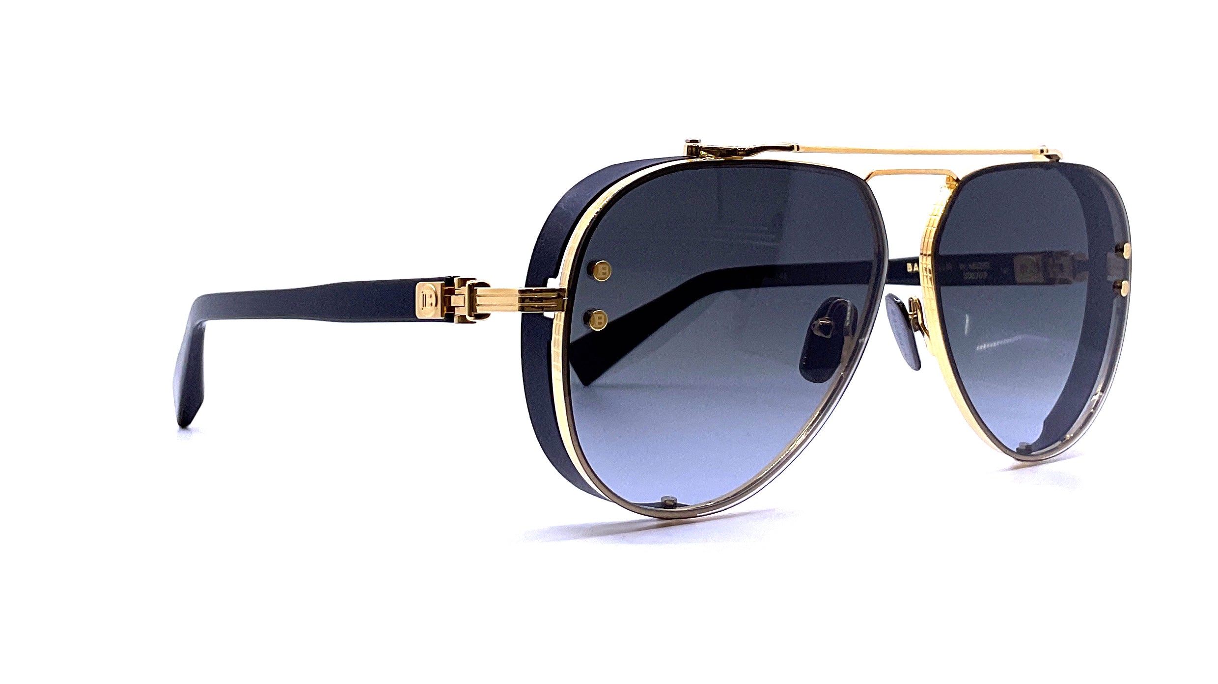 Balmain Capitaine Gold & Black Sunglasses – Luxury Designer Shades for Men & Women – Perfect for Outdoor Activities, Travel, and Fashion Statements