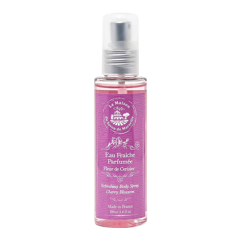 Maison du Savon de Marseille Cherry Blossom Body Mist - Floral Scented Body Spray for Women, 100ml - Fresh & Light Fragrance for Daily Use, Work, Gym & Date Night