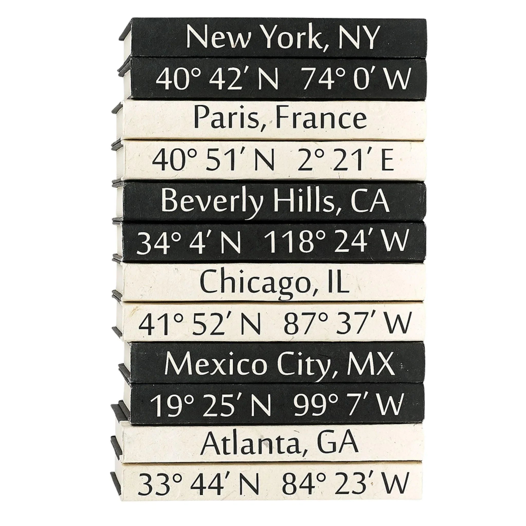 Personalized Custom Coordinates Decorative Books - Unique Home Decor for Living Room, Bookshelf Styling & Wedding Gifts