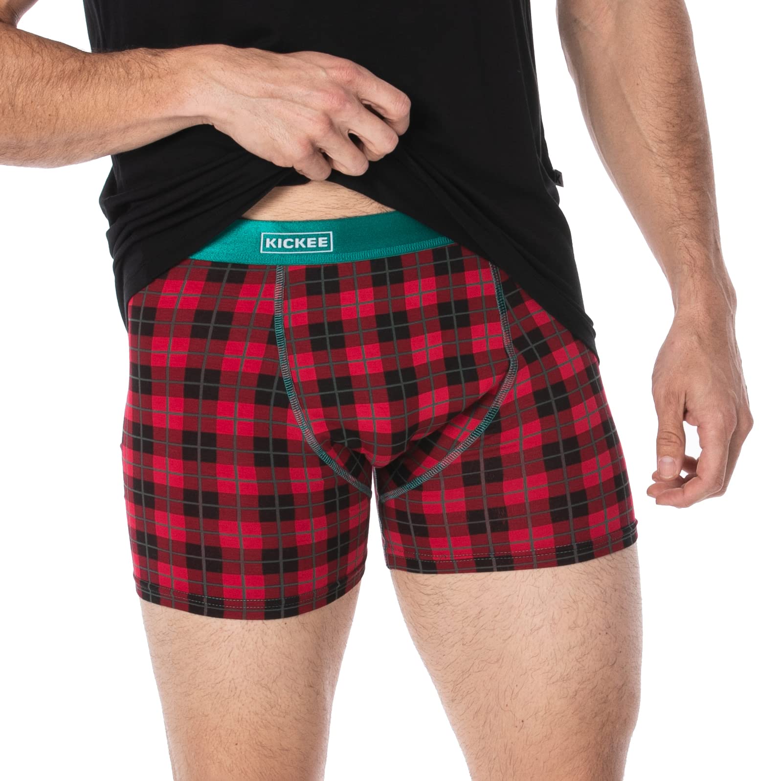 KICKEE Men's Silky Soft Print Boxer Brief Underwear - Comfortable Breathable Printed Boxers for Everyday Wear, Lounge & Sleep