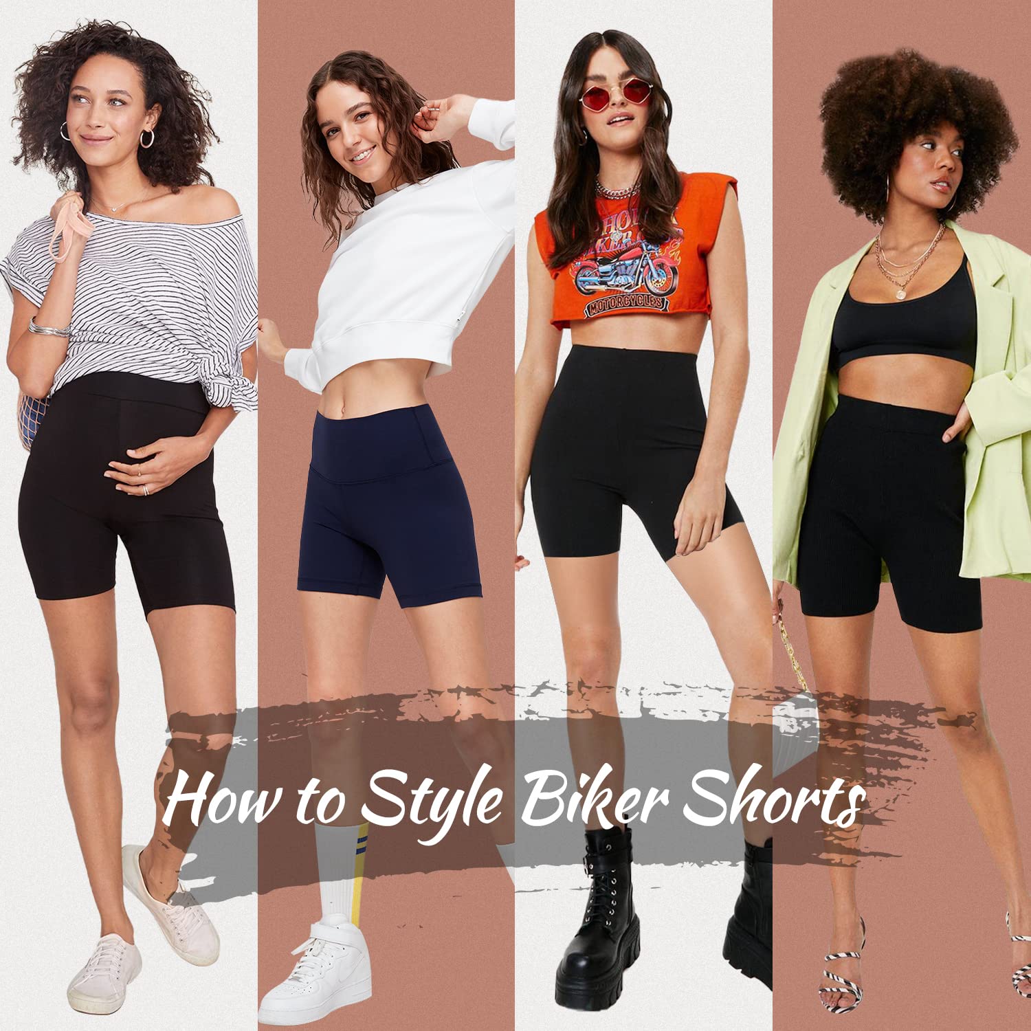 3 Pack High Waisted Biker Shorts for Women - 3