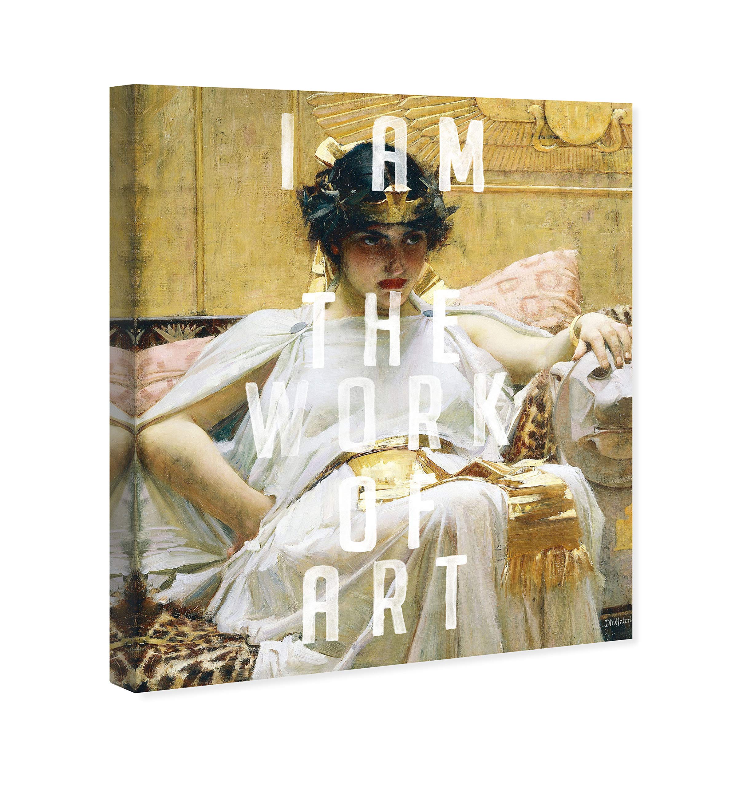 Oliver Gal Artist Co. 'I AM Art' Gold & White Canvas Wall Print - 30x36 Inch Modern Home Decor - Perfect for Living Room, Bedroom & Office Wall Art