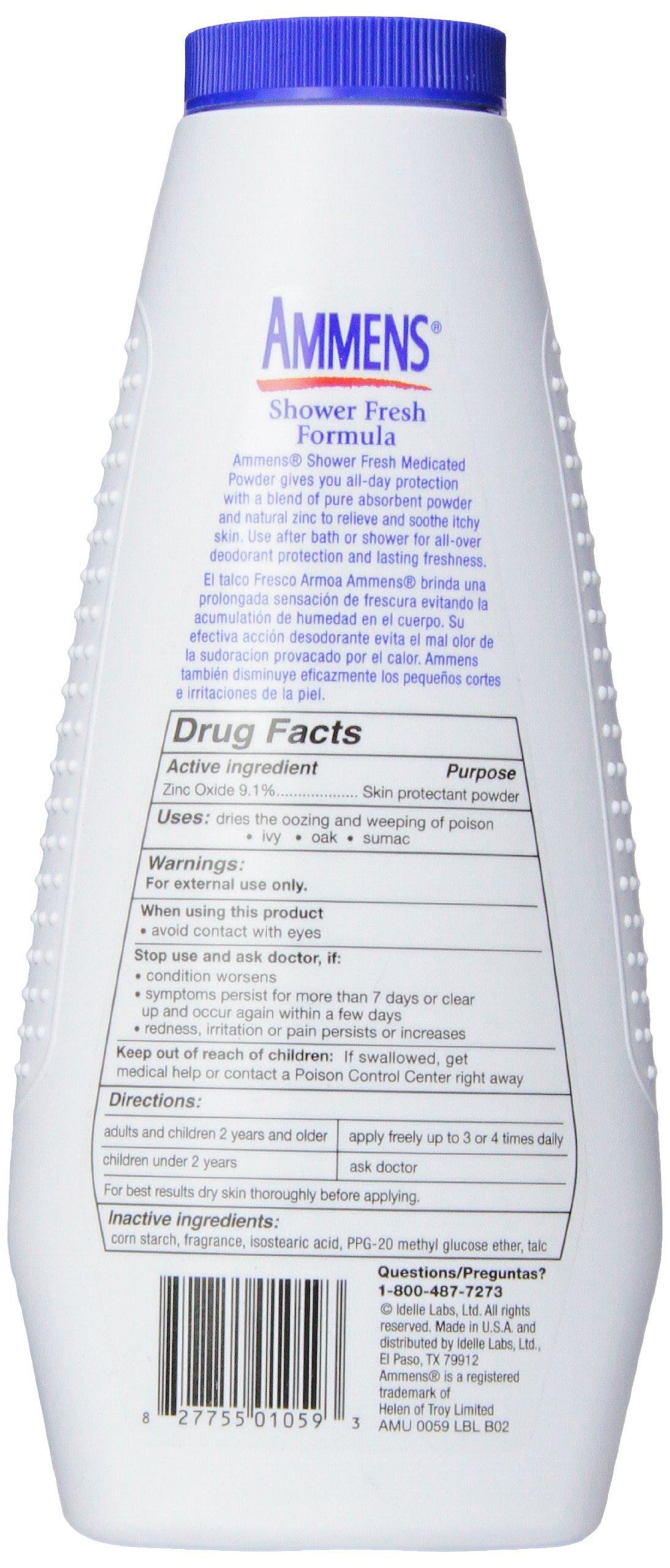 Ammens Medicated Powder Shower Fresh 11 oz (Pack of 4) - Talcum Powder for Body & Foot Odor Control, Skin Irritation Relief - Ideal for Post-Shower, Gym, Sports & Daily Use