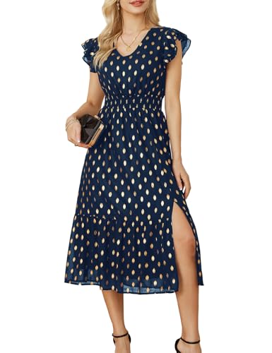 Navy Blue-gold Dots