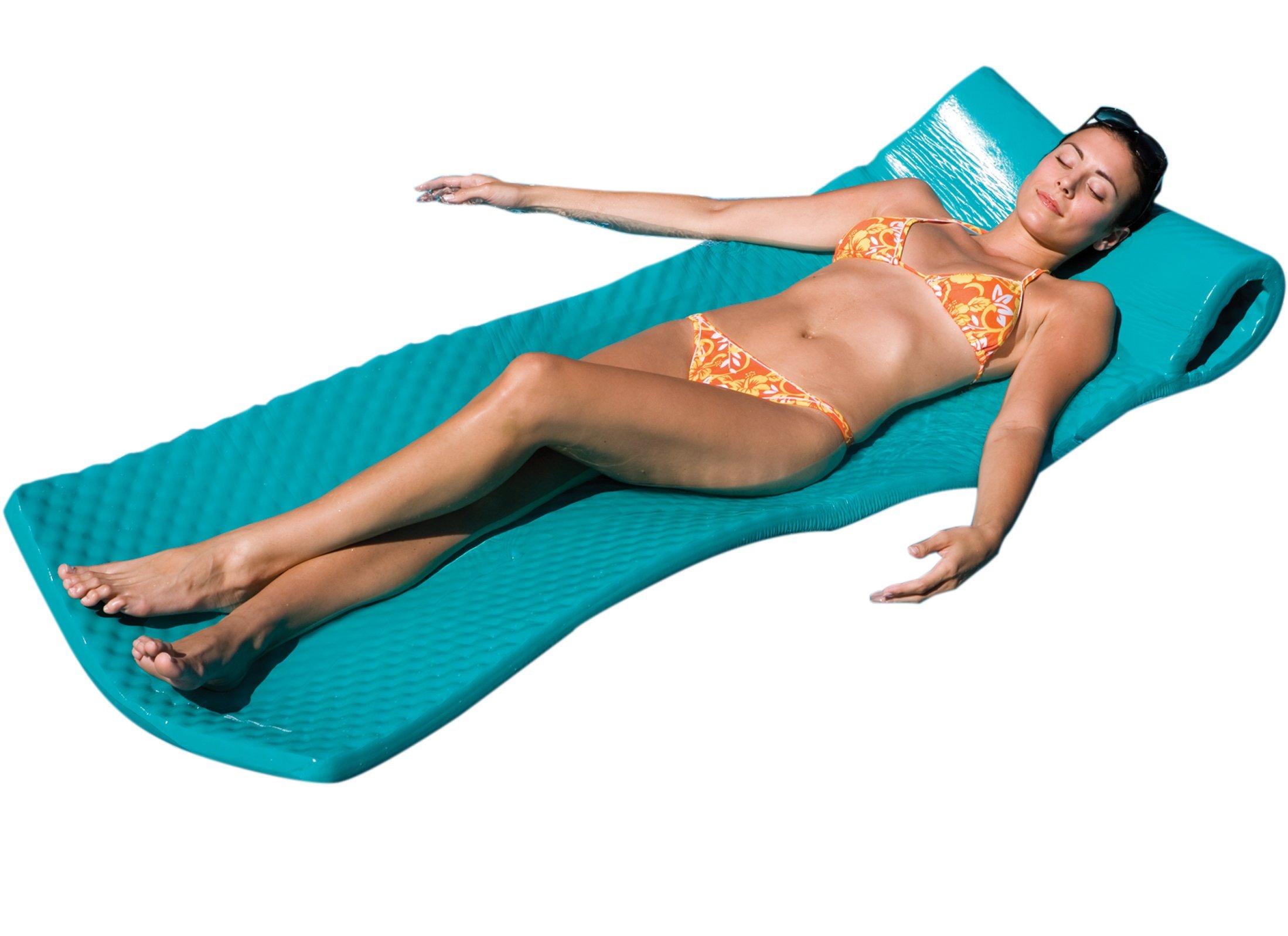 Premium Floating Foam Lounger - Ocean Blue Water Float for Pool, Lake & Beach - Comfortable Inflatable Raft for Relaxation, Sunbathing & Swimming