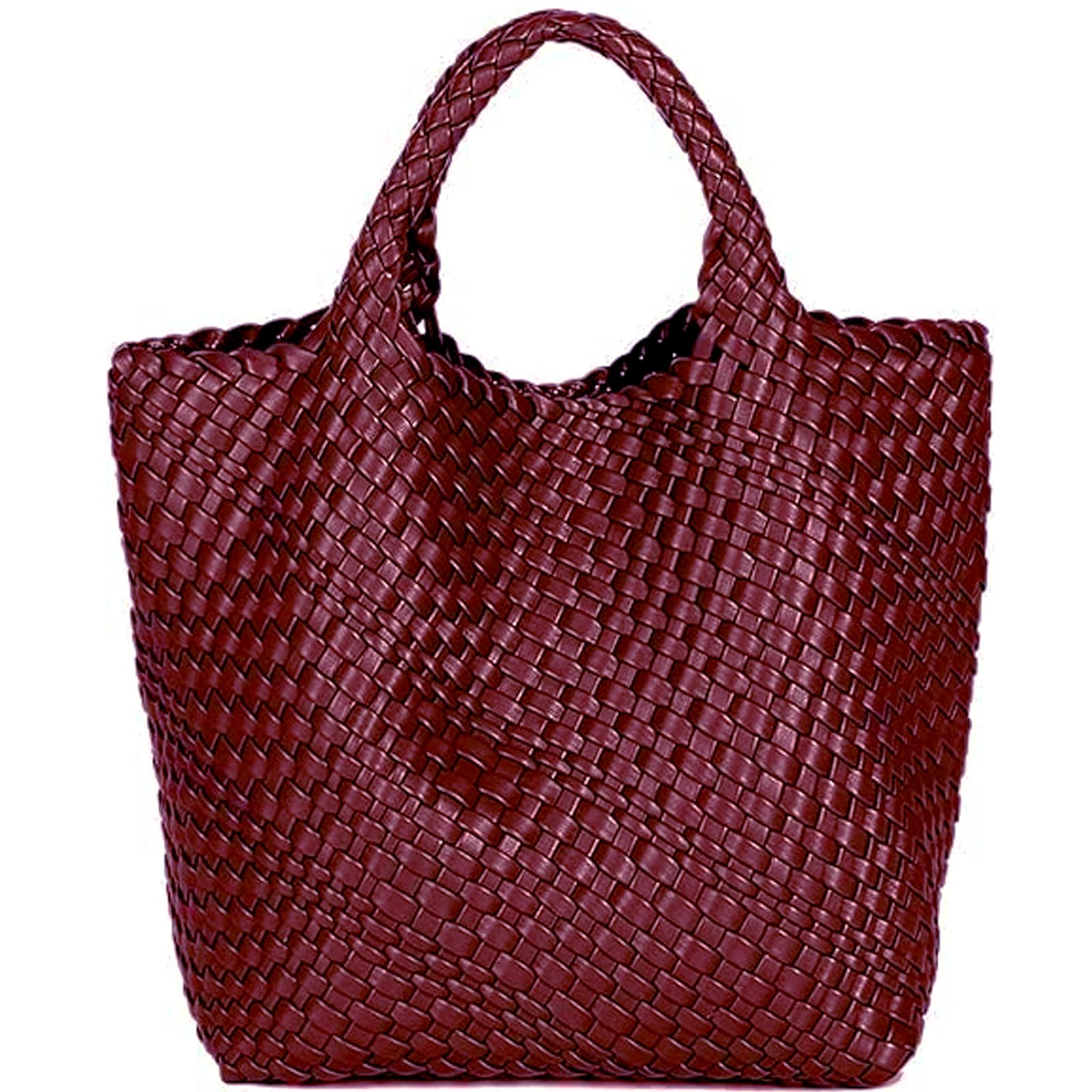 JINMANXUE Women's Fashion Woven Tote Bag - Large Capacity Shopper Handbag for Travel, Work & Daily Use | Stylish Shoulder Purse for Women
