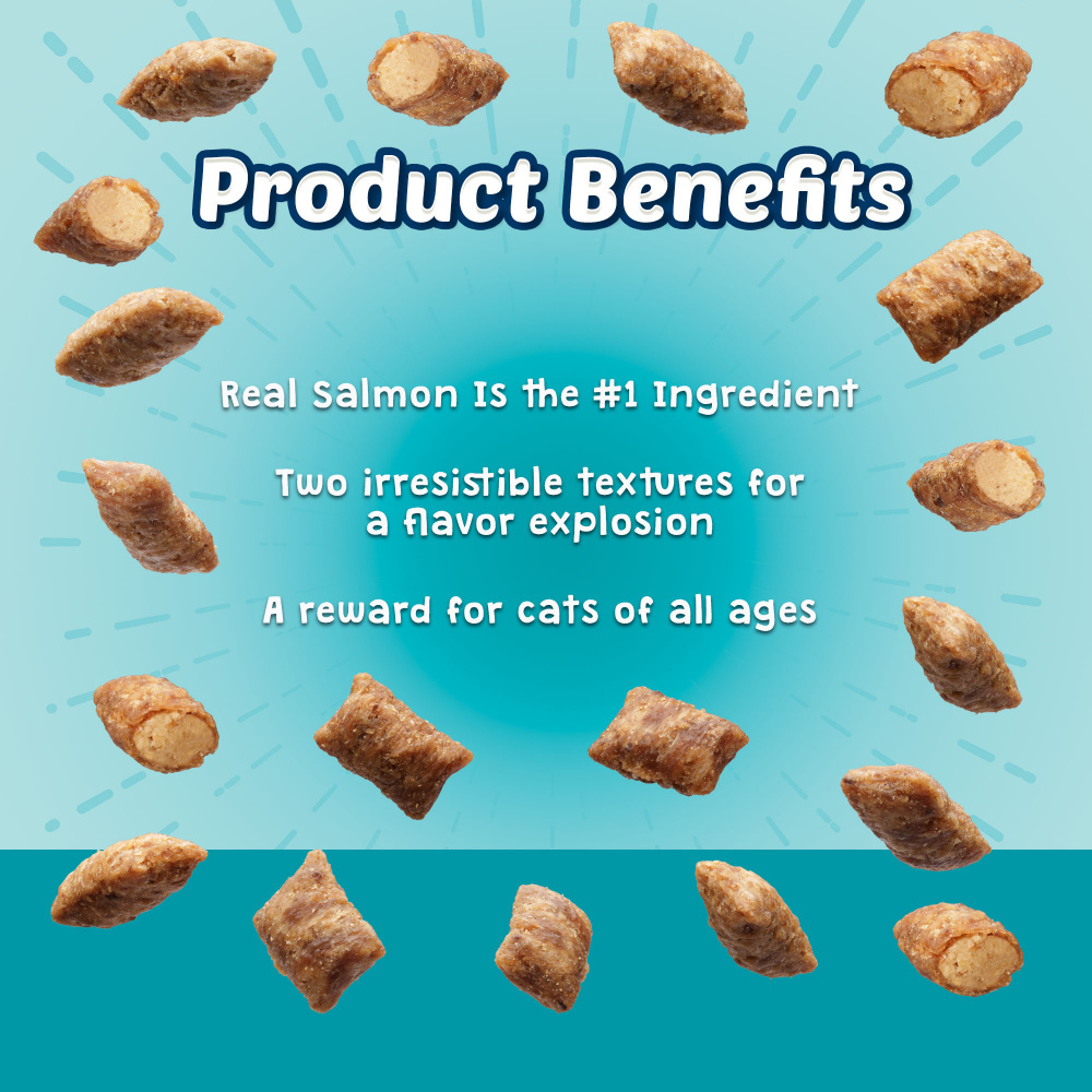 Blue Buffalo Bursts Filled Seafood Cat Treats - Grain-Free, Natural Ingredients for Healthy Cats - Perfect for Training & Rewarding Your Feline Friend