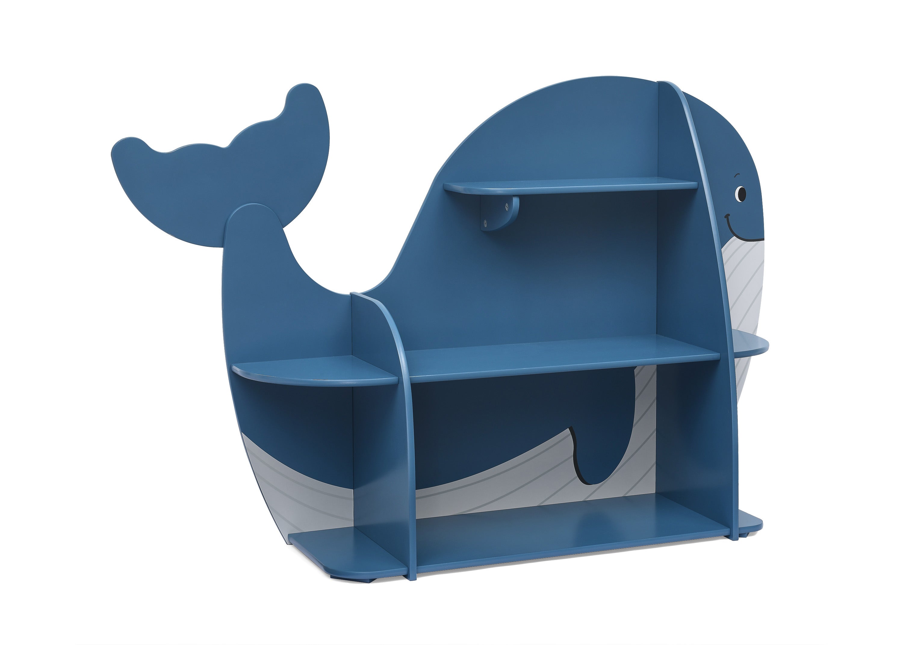 Whale Bookcase - Greenguard Gold Certified Kids Bookshelf for Nursery, Playroom & Classroom - Eco-Friendly & Safe Wooden Storage Organizer