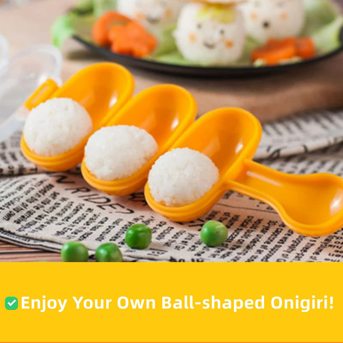 **Non-Stick Rice Ball Maker & Onigiri Shaper Mold - DIY Sushi Kit with Mini Rice Scoop for Homemade Japanese Snacks - Perfect for Bento Boxes, Lunch Prep & Party Platters**