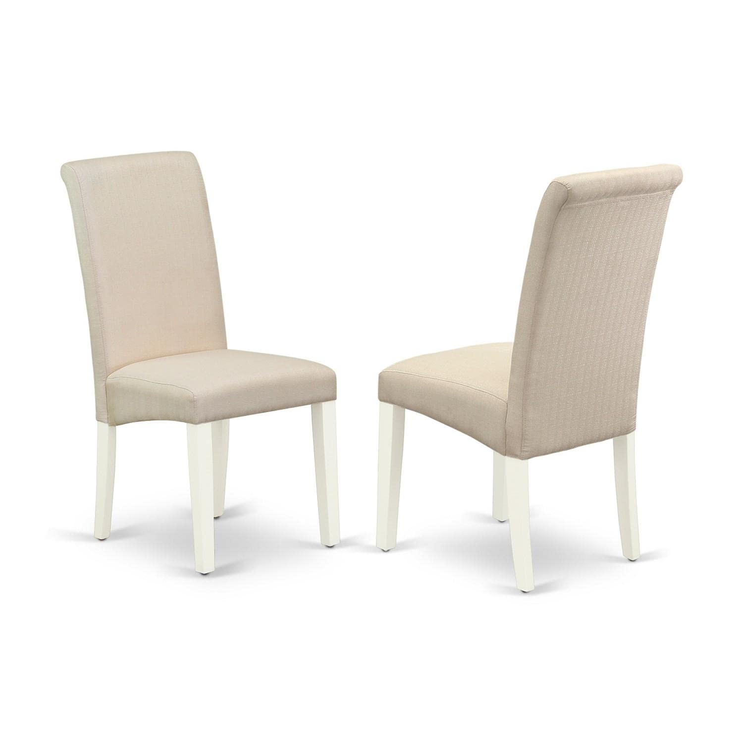 East West Furniture 5-Piece Dining Table Set with Butterfly Leaf & 4 Cream Linen Chairs, 32x54 Inch, Linen White - Perfect for Small Kitchen, Breakfast Nook, and Apartment Dining Areas