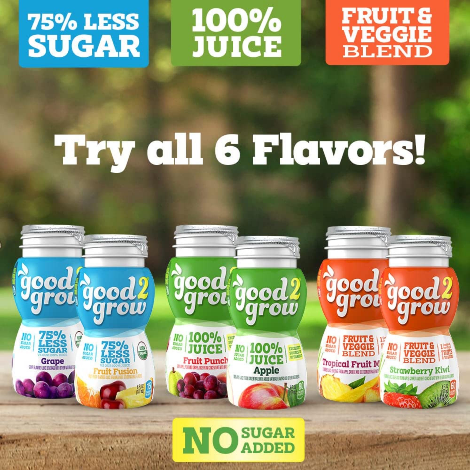 Good2Grow 100% Apple Juice & Fruit Punch Flavored Juice for Kids - 24 Pack Reusable Bottles, No Sugar Added, Vitamin C Enriched, 6 fl oz - Perfect for School Lunches, Snacks & On-the-Go Hydration