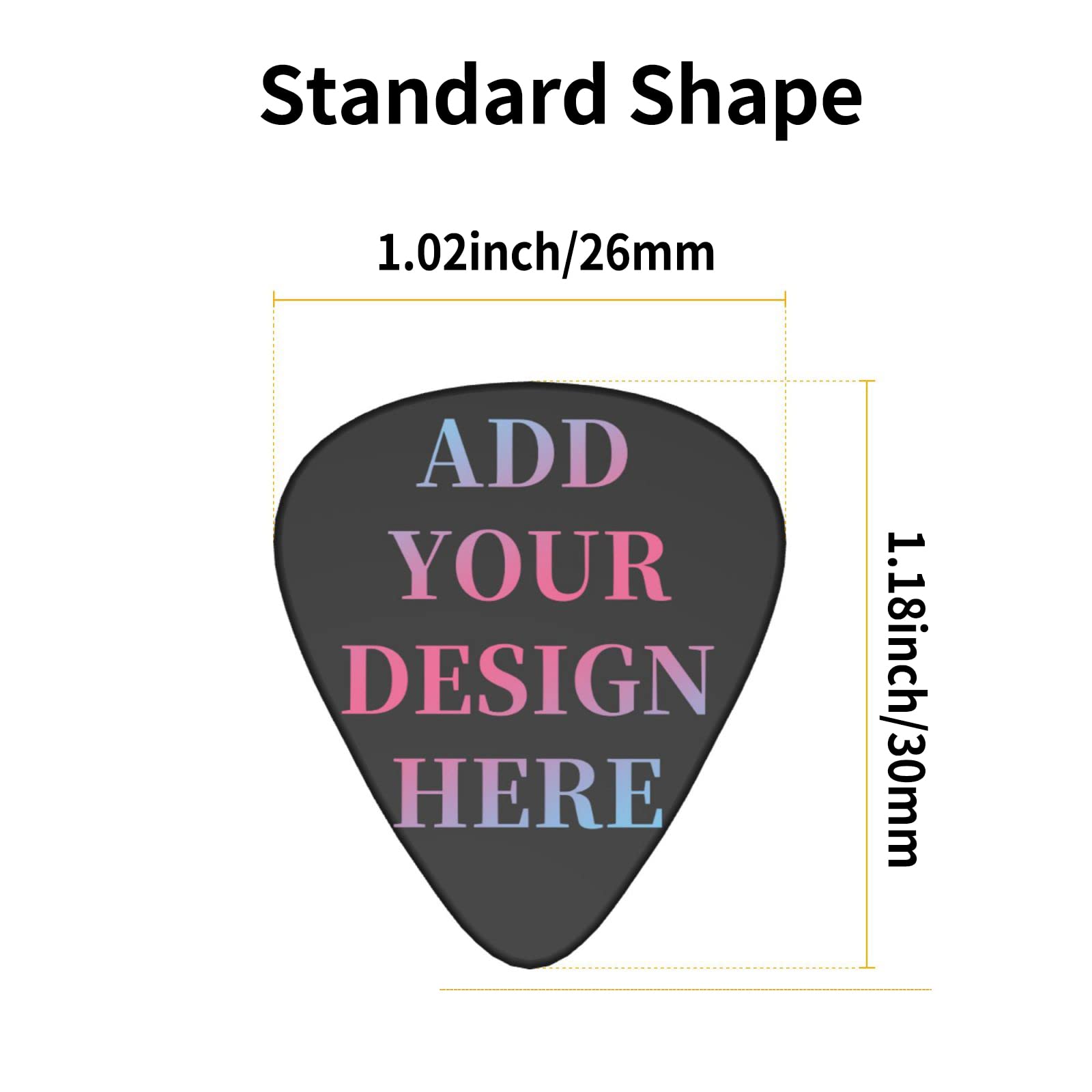 Custom Guitar Picks 6-500 Pack - Personalized with Name, Text, Picture & Logo - Best Memorial Gifts for Guitar Players, Dad, Boyfriend - Ideal for Bass, Ukulele & Guitar Accessories - Perfect for Gifts, Concerts & Music Practice