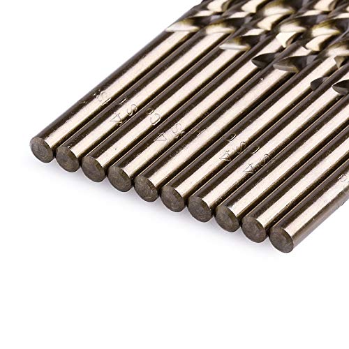 10Pcs M35 HSS-Co Cobalt Twist Drill Bit Set (1-5mm) - High Speed Steel Spiral Drill Bits for Metal, Wood & Plastic - Perfect for DIY, Home Repair & Professional Machining