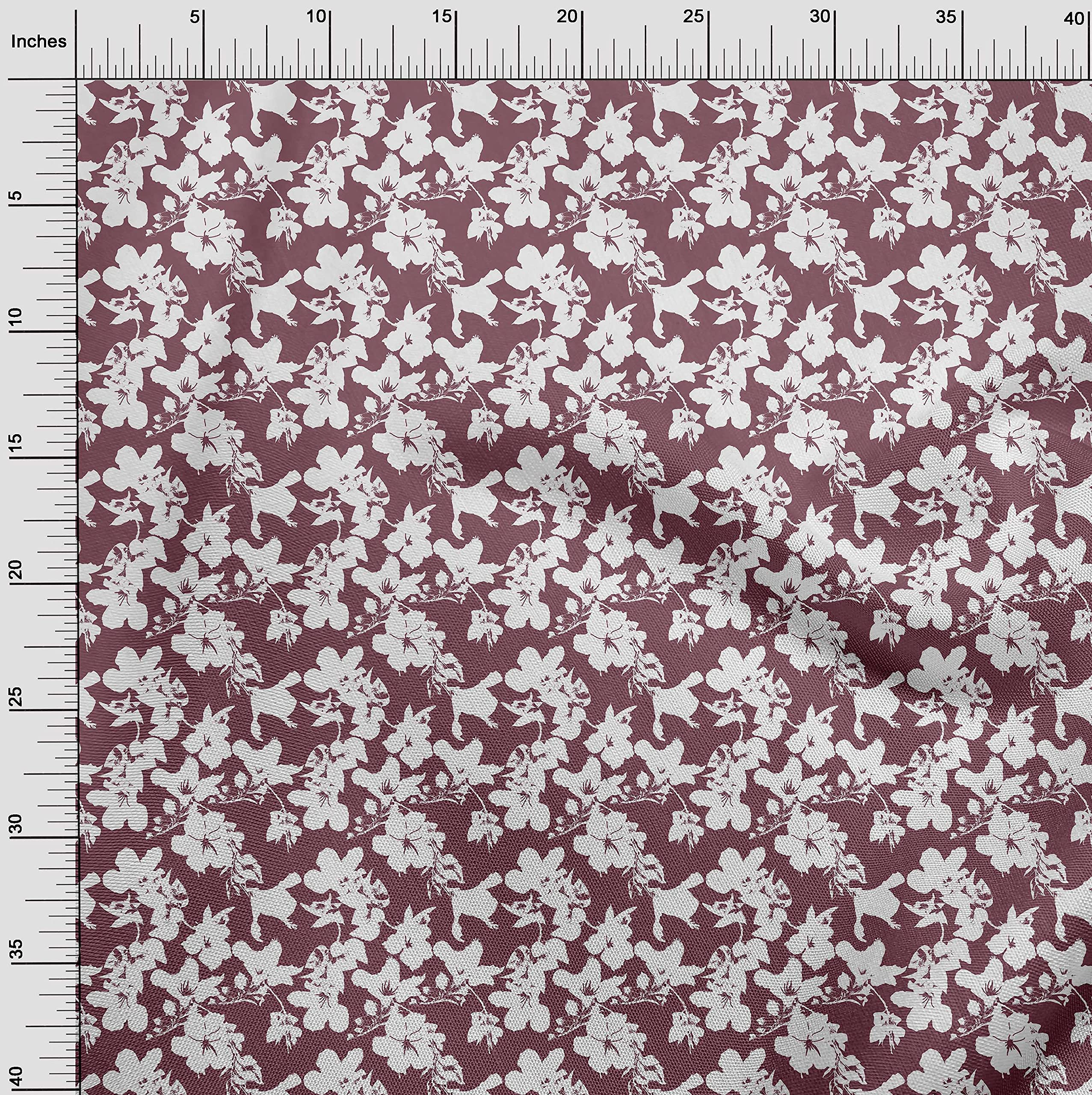 oneOone Rayon Floral Printed Fabric by The Yard - 56 Inch Wide for DIY Clothing, Dresses, Skirts & Home Decor Sewing Projects | Soft & Lightweight Material for Fashion & Crafting
