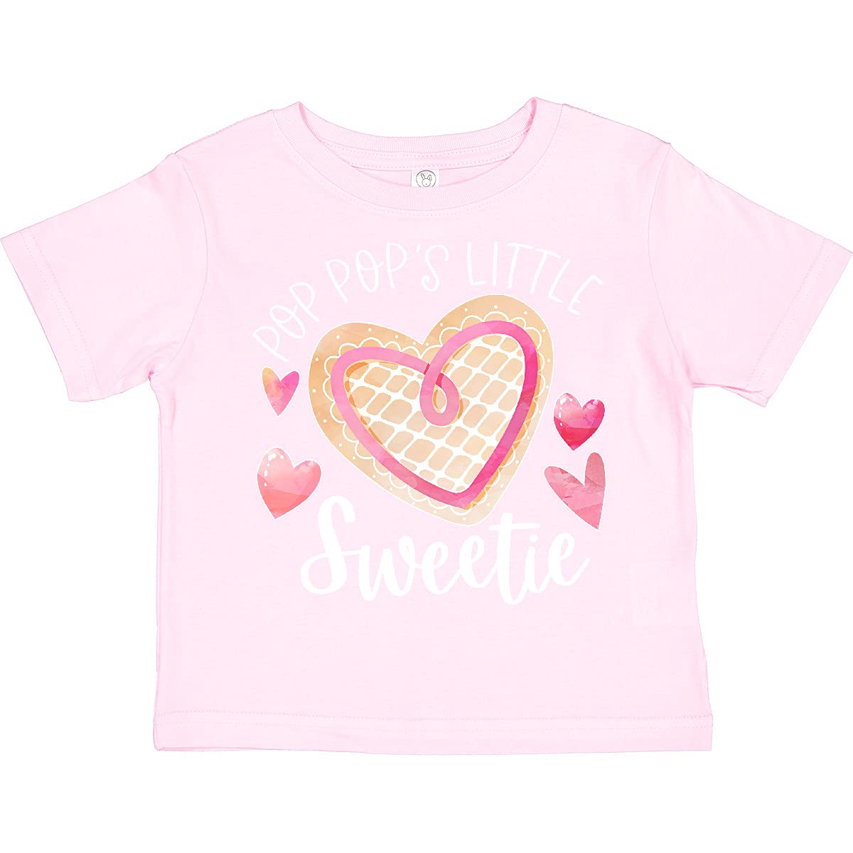 Pop Pop's Little Sweetie Toddler T-Shirt with Pink Heart Cookie Design | Cute Baby Girl Clothes for Grandparents Day, Family Reunions & Photo Shoots
