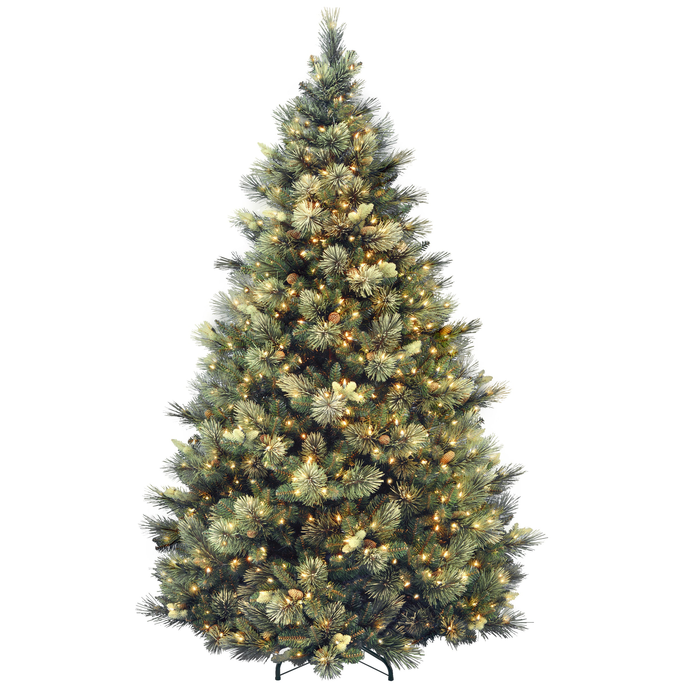7.5 ft Pre-Lit Artificial Carolina Pine Christmas Tree with 1000 Clear LED Lights - Perfect for Living Room, Office & Holiday Decorations
