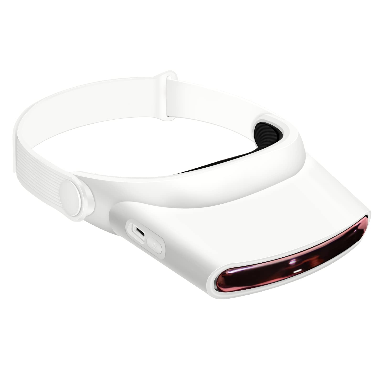 TRELC Hands-Free Bladeless Headband Fan - Rechargeable USB Cooling Sun Hat for Women & Men - Portable Personal Fan for Cycling, Fishing, Hiking, Camping & Outdoor Sports - White (Ideal for Summer Activities, Travel & Hot Weather Use)