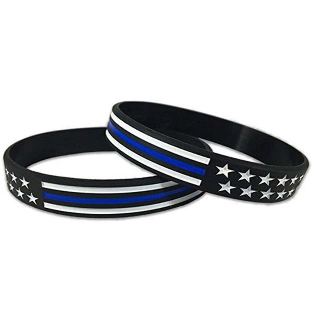Patriotic USA Flag Silicone Wristband - Thin Red White & Blue Star Bracelet for Men Women - Perfect for 4th of July, Veterans Day & Patriotic Events