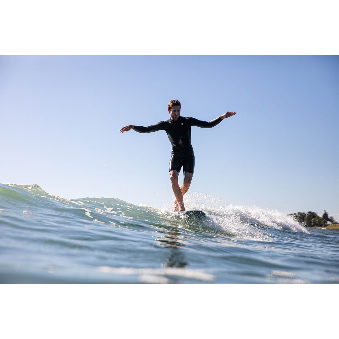 Modern Golden Rule 9'6 Pinlines PU Surfboard - Premium Sunrise Design for Wave Riding | Perfect for Beginners & Professional Surfers at Beach & Ocean